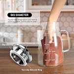 Pitcher d'eau, 2 Pitcher en verre L avec ligne à l'échelle de lis et de précision, jug en verre en acier inoxydable, facile à nettoyer résistant à la chaleur Borosilicate Ice Tea Pitchcher pour café, lait, jus, boissons froides ou chaudes