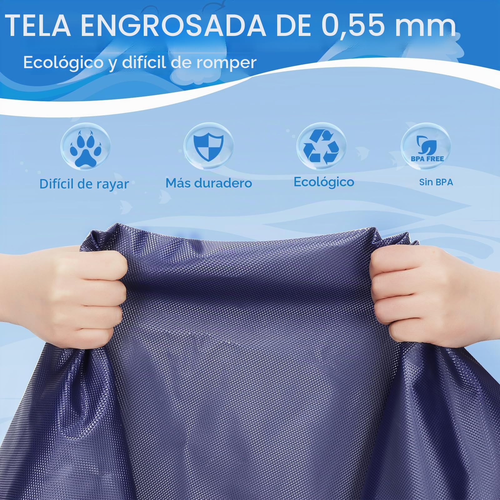 YAUNGEL Piscina Perros, 170cm Splash Pad, 0.55 mm de Grosor, Duradero Piscina Perros Grandes, Salpica de Jueg Agua para Actividades Juegos Aire Libre para Niños Familiares/Jardín