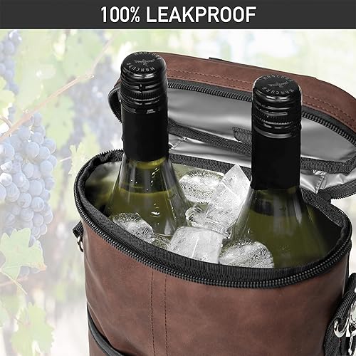 Miniatura 22 de Bolsa para transportar botellas de vino de 2 y 3 botellas. negro