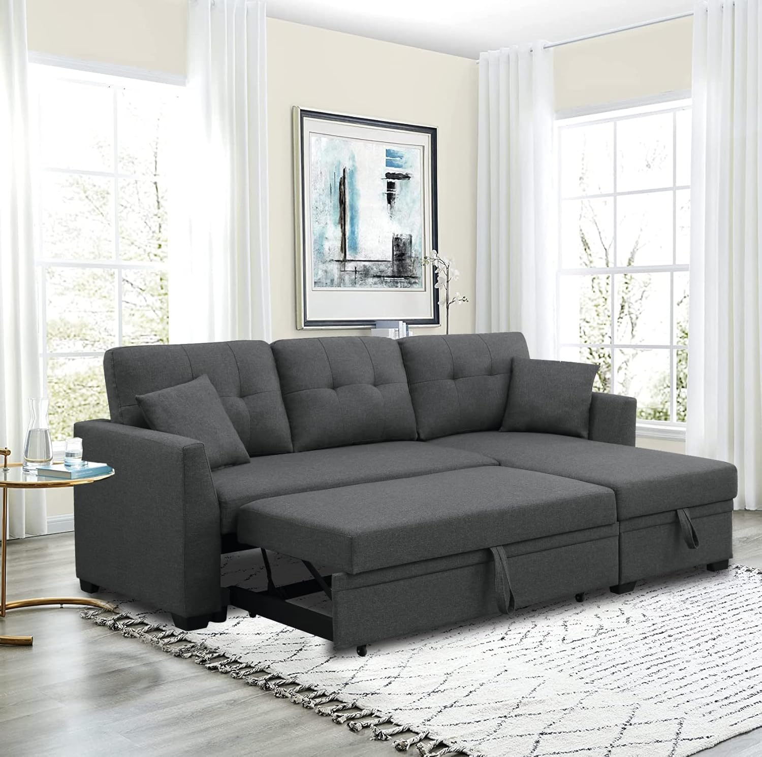 Sleeper Sofa, Sofa Bed 2 in 1 Pull Out Couch Bed with