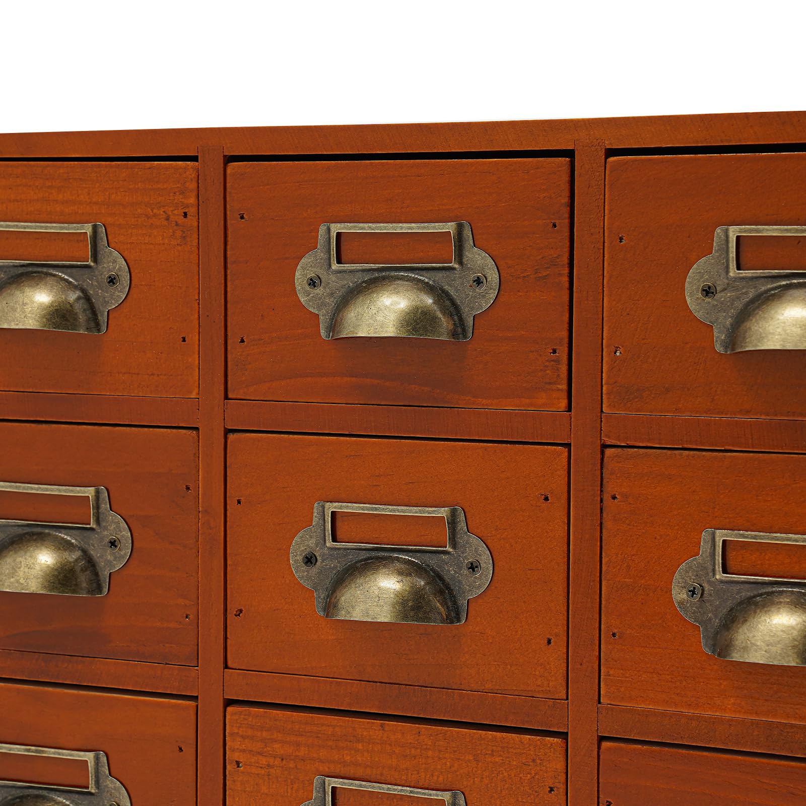 Armadietto da 16 cassetti in legno massello – Design vintage, portata 10 kg, organizer da scrivania per ufficio, casa, farmacia