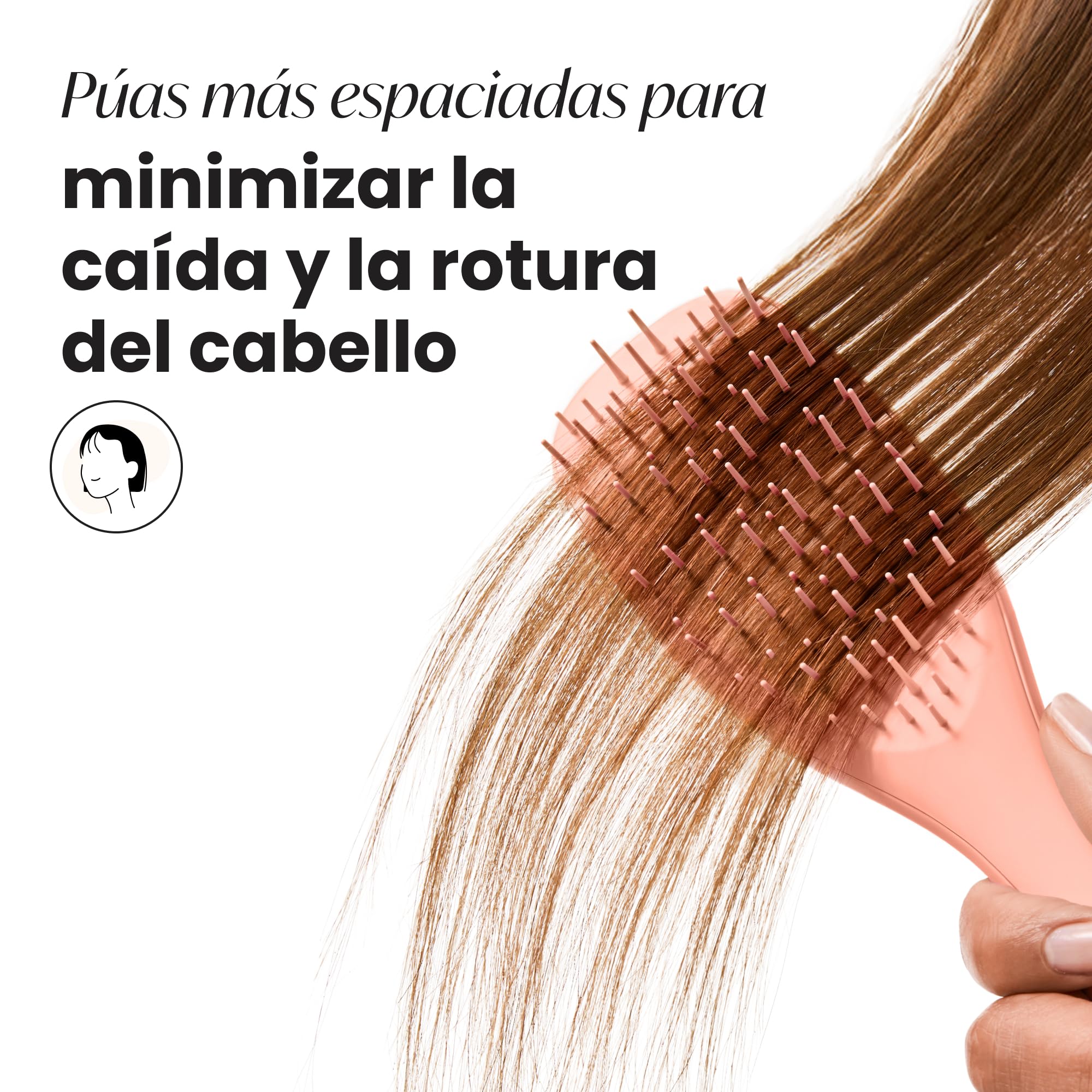 Tangle Teezer Extra Gentle Ultimate Detangler Hairbrush - Cepillo Desenredante Delicado para Pelo Seco y Mojado - Púas de Separación Amplia para un Desenredado Suave - Menos Caída y Rotura - Azafrán