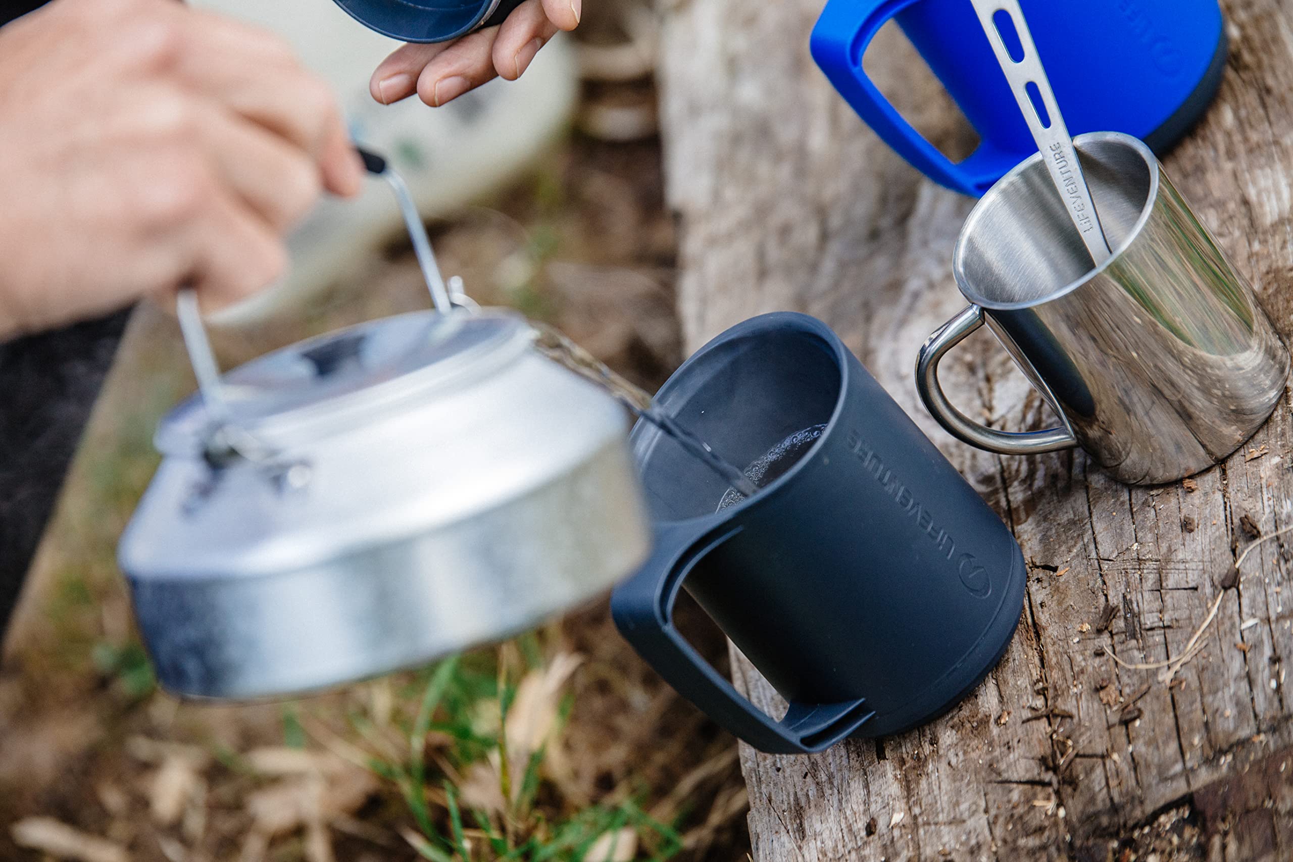 Lifeventure Ellipse plastikowy izolowany kubek z podwójną ścianką na kemping, podróż i na zewnątrz - grafitowy
