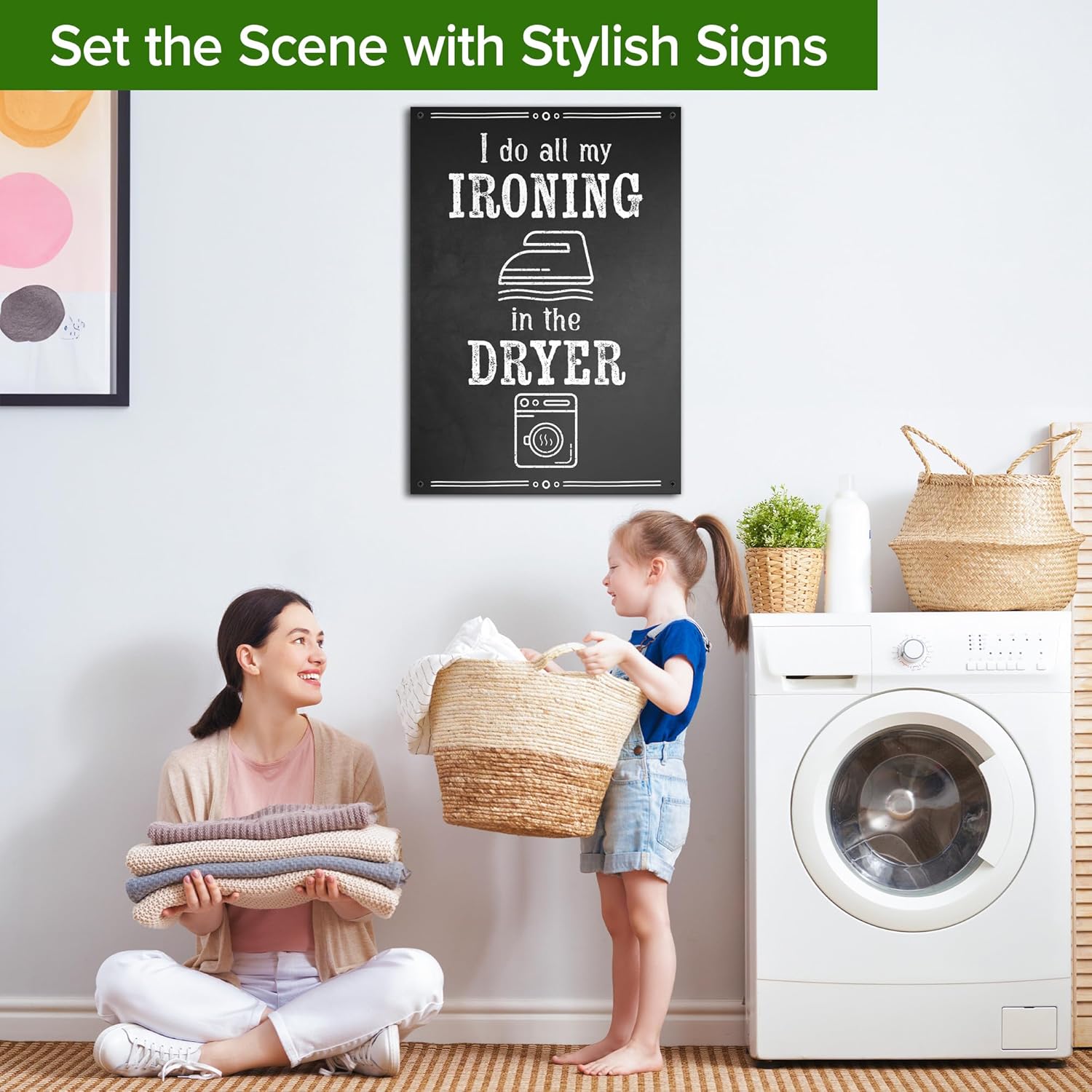 I Do All My Ironing In The Dryer Decor Sign, 14x20 Inches, Rust Free ACM, Fade Resistant, Made in USA by My Sign Center