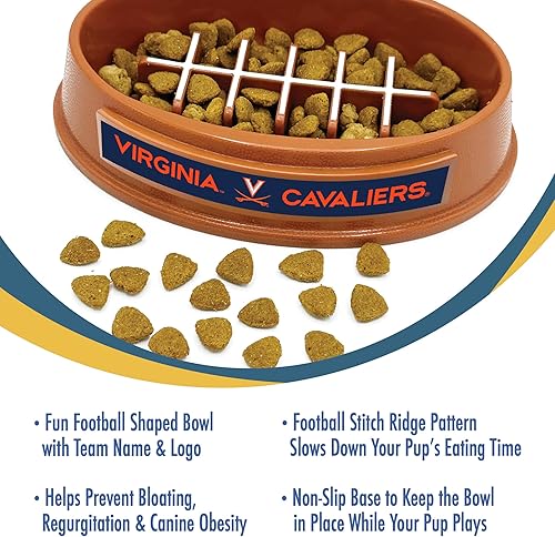 Miniatura 13 de NCAA Super-Bowl Iowa Hawkeyes - Cuenco para perros de alimentación lenta con diseño de fútbol para una digestión saludable. Cuenco antideslizante