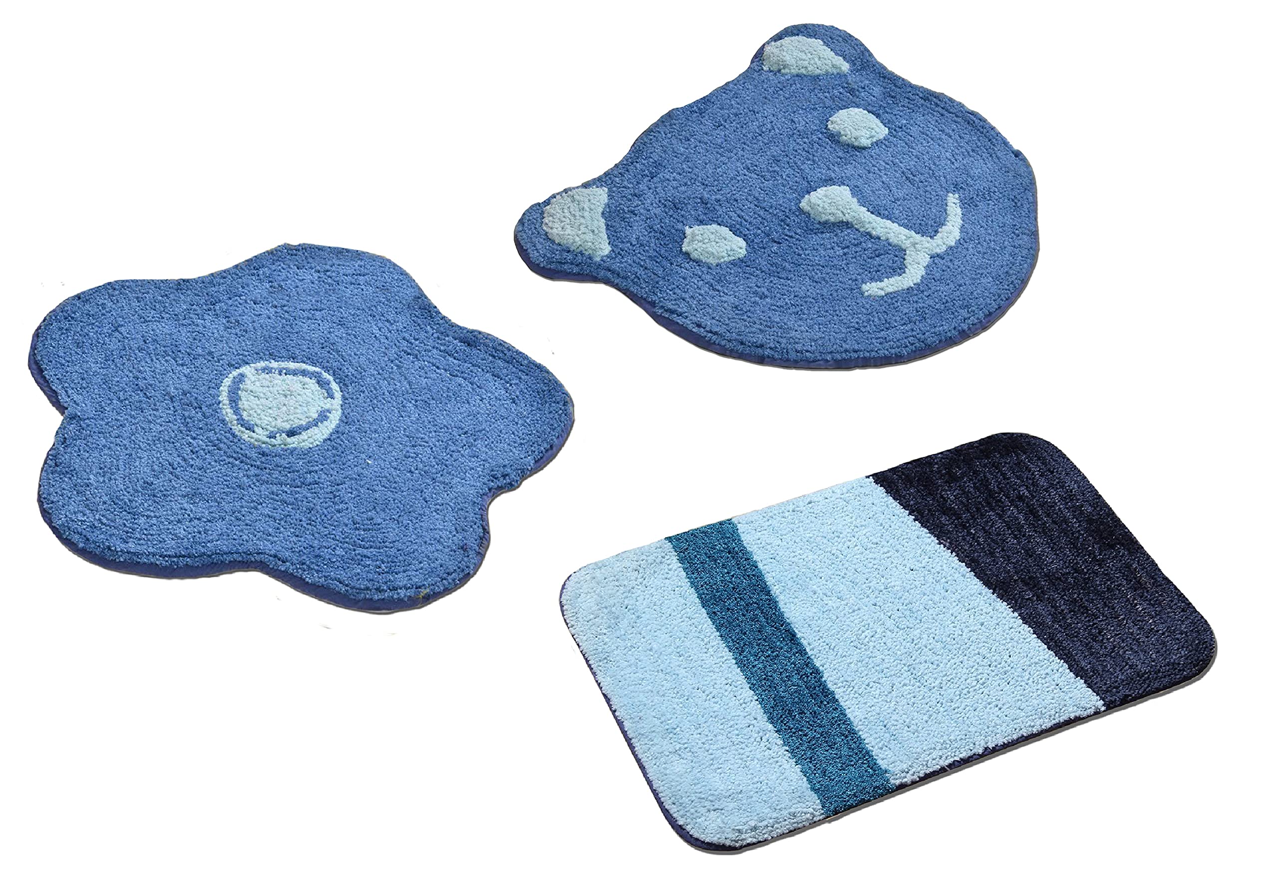 Yellow Weaves™ Microfiber Designer Door mat (Set of 3), Multi Color