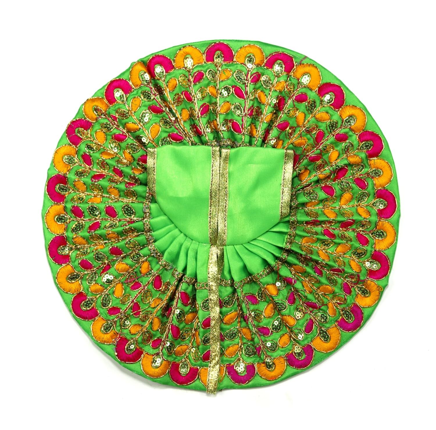 ASHIRWAD 10 inches Lord Krishana Ladu Gopal Laddu Kanha Ladoo Kaniha Bal Kanaiya Woolen Winter Cloth Summer Dress Poshak Vastra Statue Idol Size (Parrot)