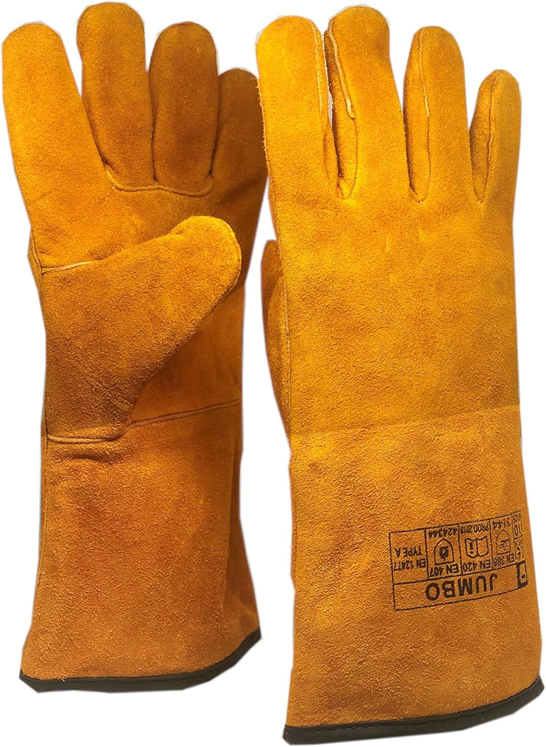 JC Gauntlet RJ13 13.5” Jumbo Welding Gloves, Kevlar Stitching, Cotton