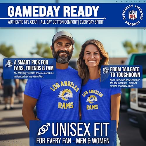 Miniatura 4 de Team Fan Apparel - Camiseta para el día del juego de la NFL para adultos, hecha de mezcla de algodón, sin etiquetas, semiajustada, da rienda suelta