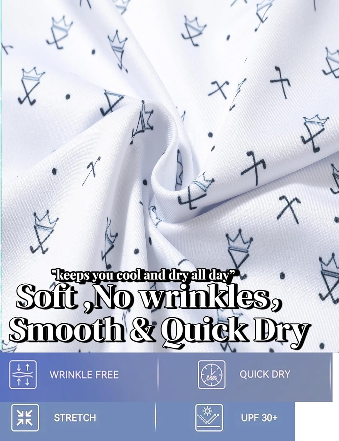 Mens Golf Polo Shirts Dry Fit Moisture Wicking Stretchy Breathable Wrinkle-Free Collared Shirt for Sports & Casual - Image 6