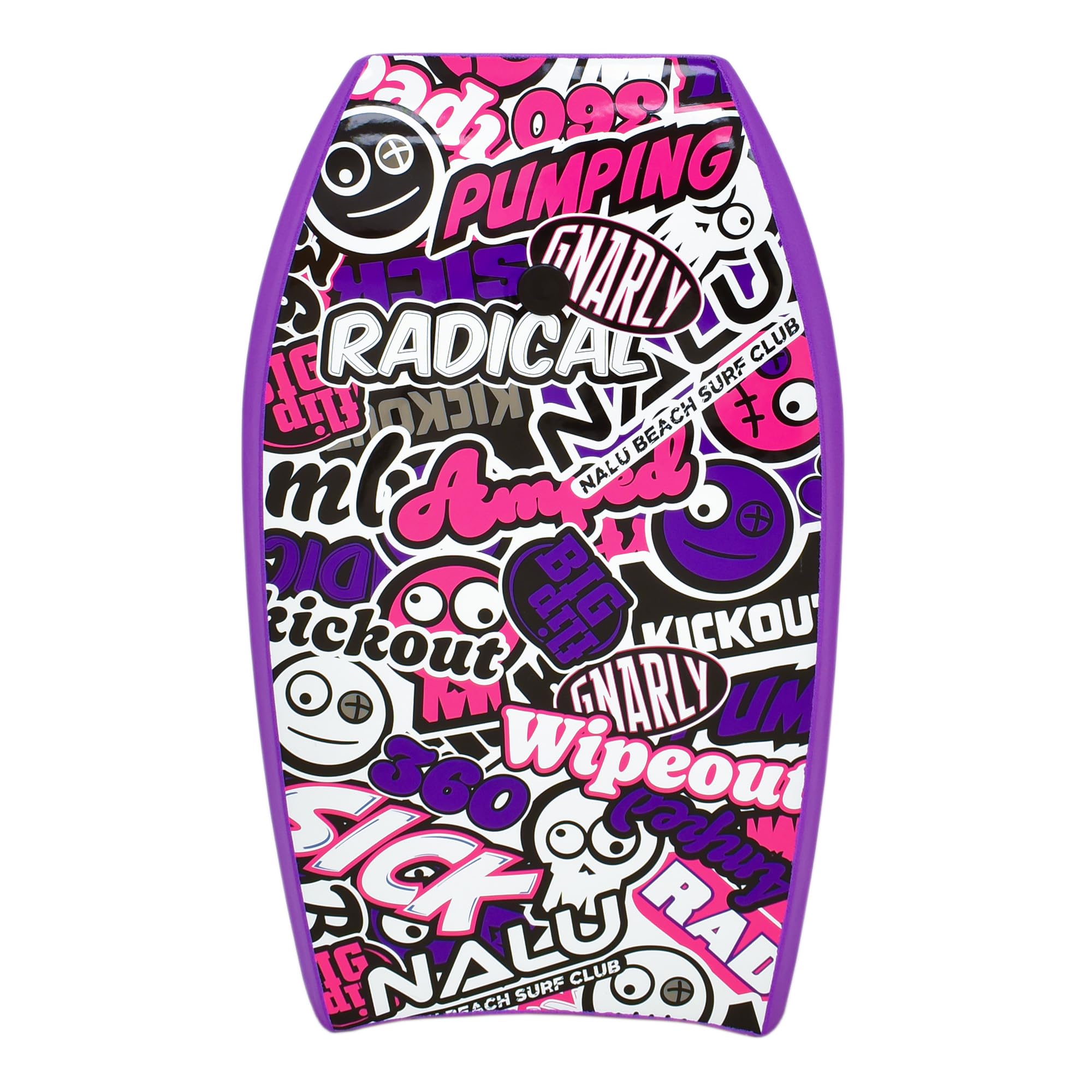 Nalu Bodyboard Cross Bodyboard en EPS avec laisse et bouchon Violet 104,1 cm