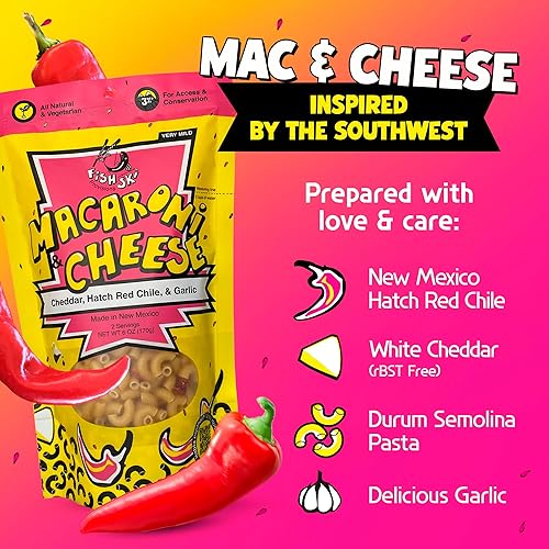Miniatura 4 de Fishski Easy Prepare New Mexico Hatch - Macarrones y queso con queso cheddar (2 paquetes de 6 onzas) 6.00 oz cada uno