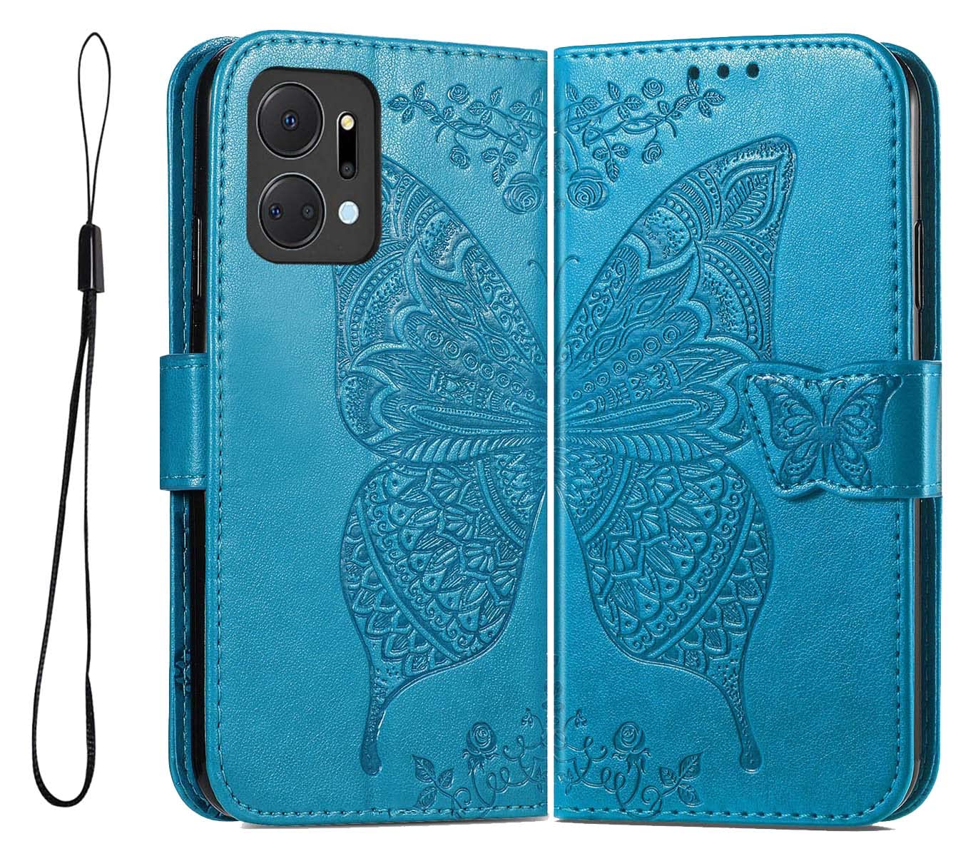 Custodia HAOYE A Libro Per Huawei Honor X7a: Con Portafoglio, Supporto E Chiusura Magnetica, Rossa - 2