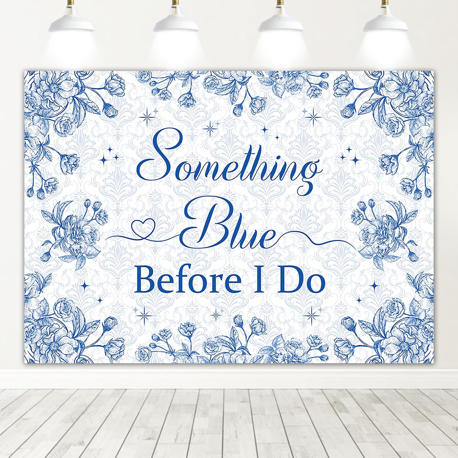 Mocsicka Something Blue Before I Do Backdrop Blue Floral Bridal Shower Decorations Bachelorette Engagement Wedding Party Decorations Photo Booth Props
