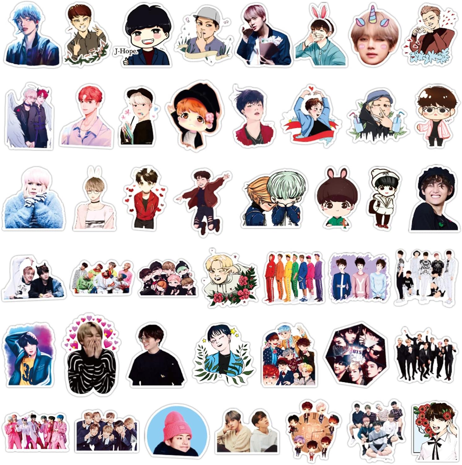 100pcs Cute BTS Stickers for Laptop, Kpop Meme Stickers for Water ...