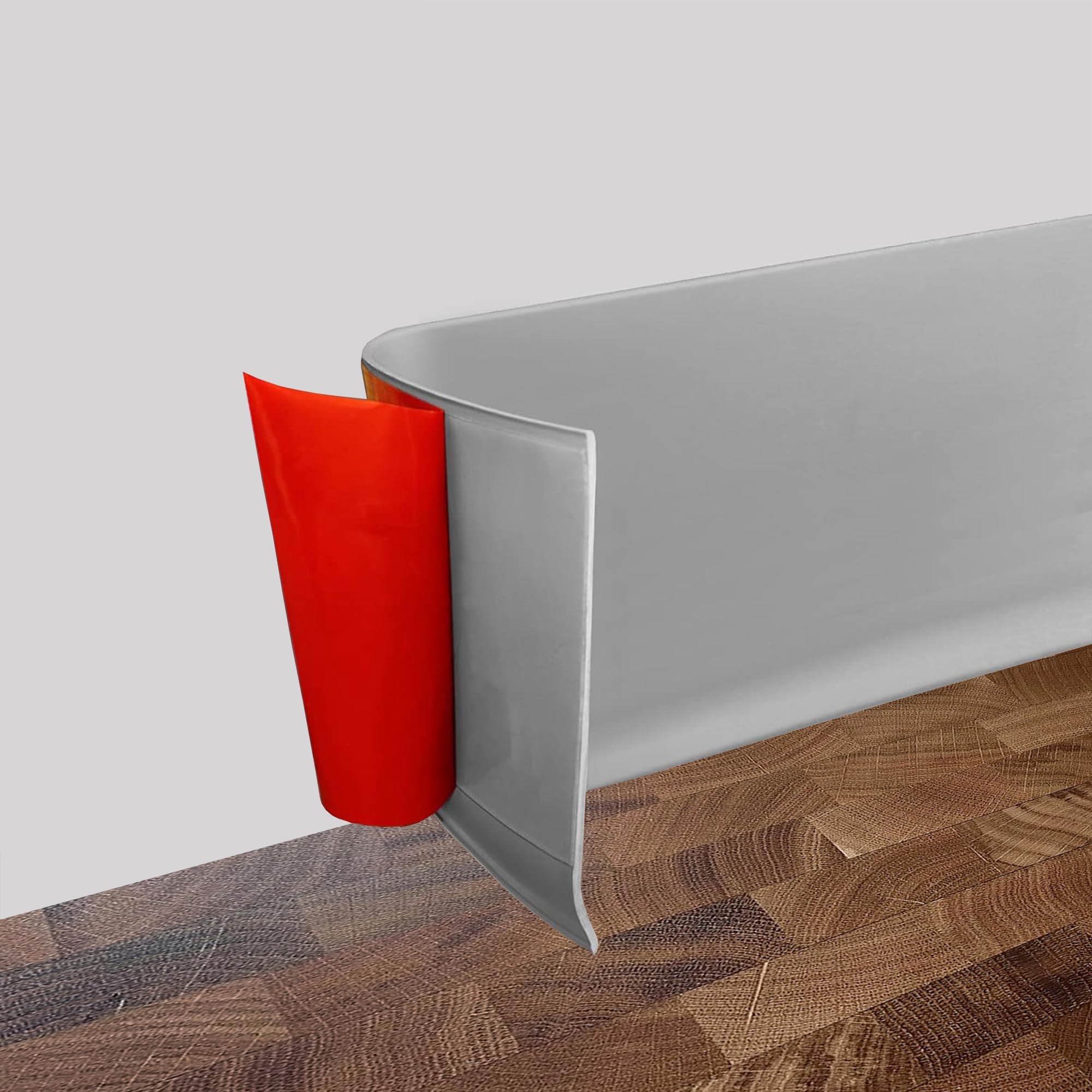 Battiscopa Adesivo Semiflessibile, 8/10cm di larghezza PVC Battiscopa per Muro, Angolare Autoadesivo per bagno, cucina e camera da letto (grigio, 8cm x 6 metri)