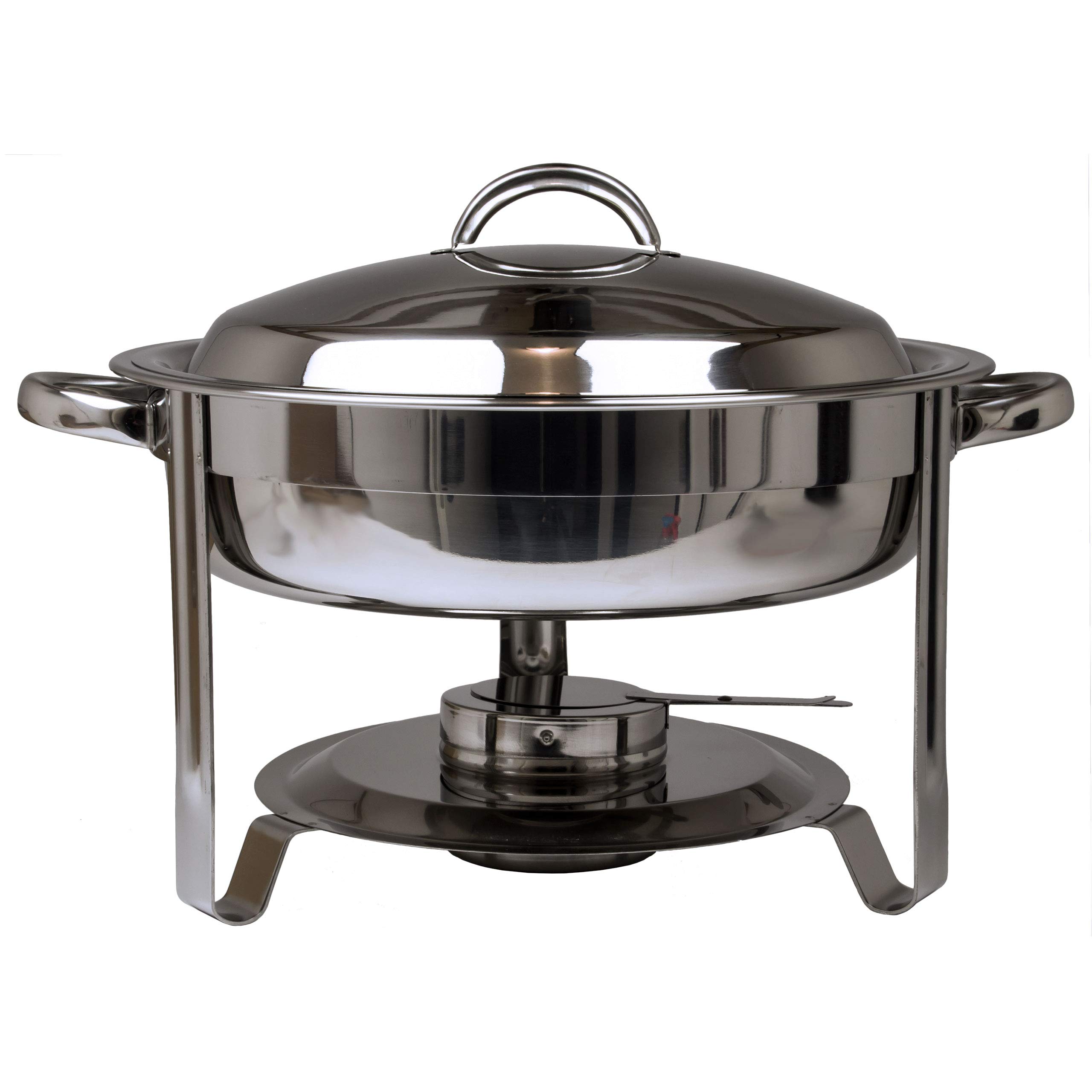 Scaldavivande In Acciaio Inox Rotondo Da 3,5 Litri, Con Coperchio E Contenitore Per Combustibile, Per Buffet - 4