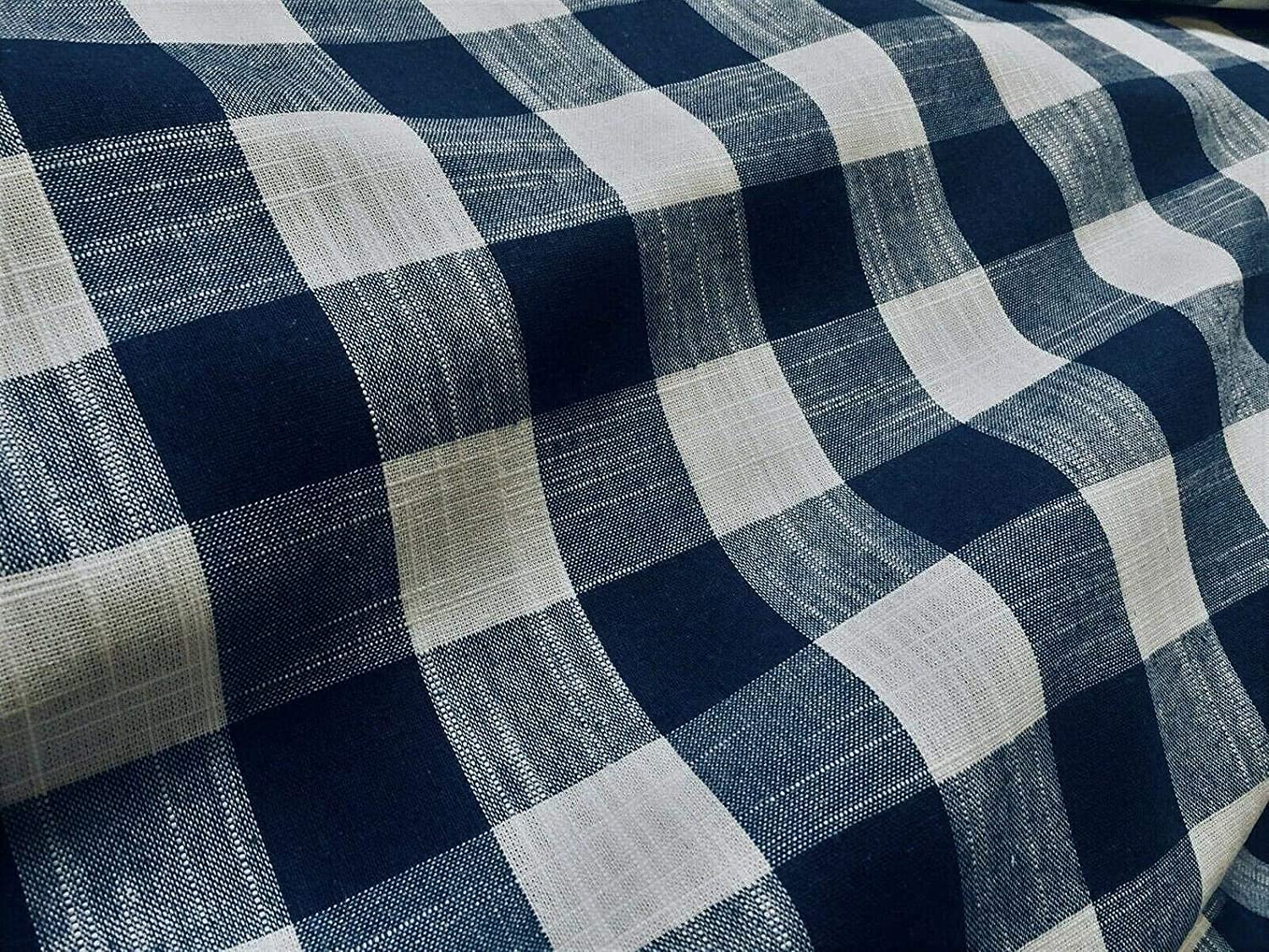 Gingham Linen Checked Linen Fabric Check Material Buffalo Plaid, Dressmaking, Curtains, Home Furnishing - Image 3