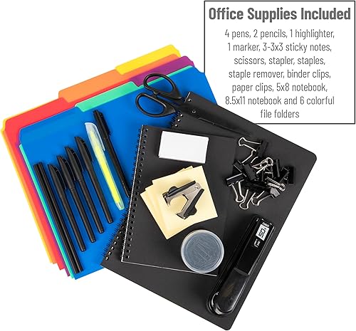 Miniatura 4 de Mind Reader Organizador de escritorio con suministros de oficina incluidos, archivo vertical, almacenamiento, metal, 12.5 pulgadas de largo x 9