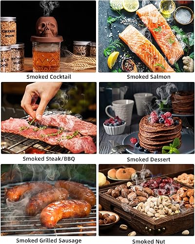 Miniatura 4 de Virutas de madera natural para ahumador de cóctel, 4 sabores, para fiestas de cóctel, chips de ahumado de combustión rápida compatibles con