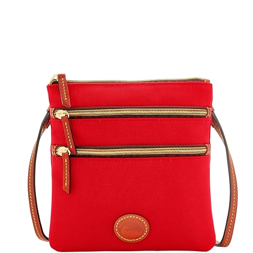 Dooney & Bourke Handbag, Nylon North South Triple Zip Crossbody - Red