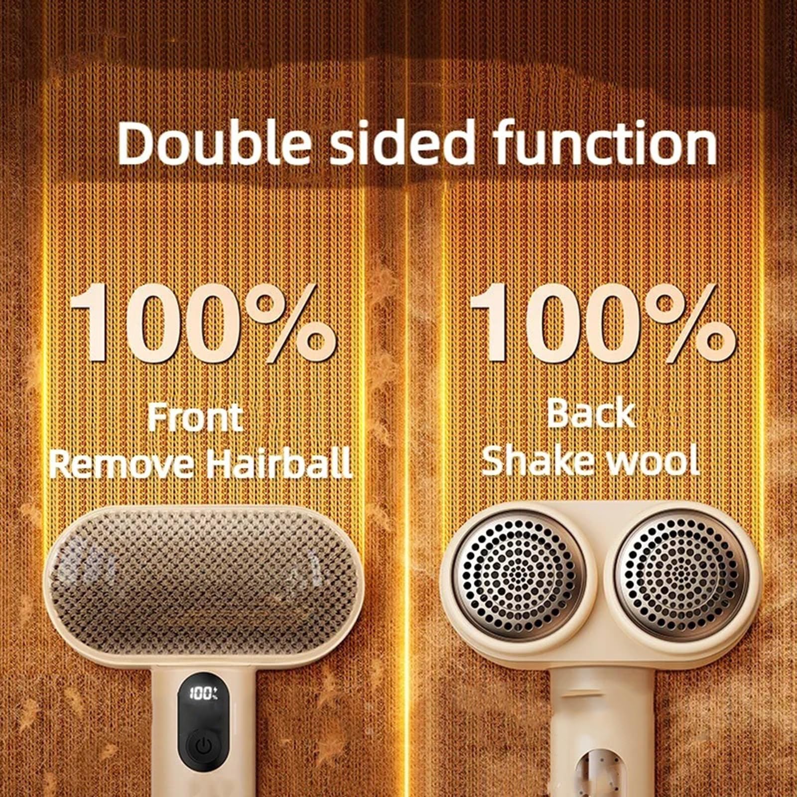 Levapelucchi Elettrico Levapelucchi elettrico portatile a doppia testa Il rasoio senza fili for maglioni rimuove il rasoio for vestiti Levapelucchi (Color : Beige 2 Blades)