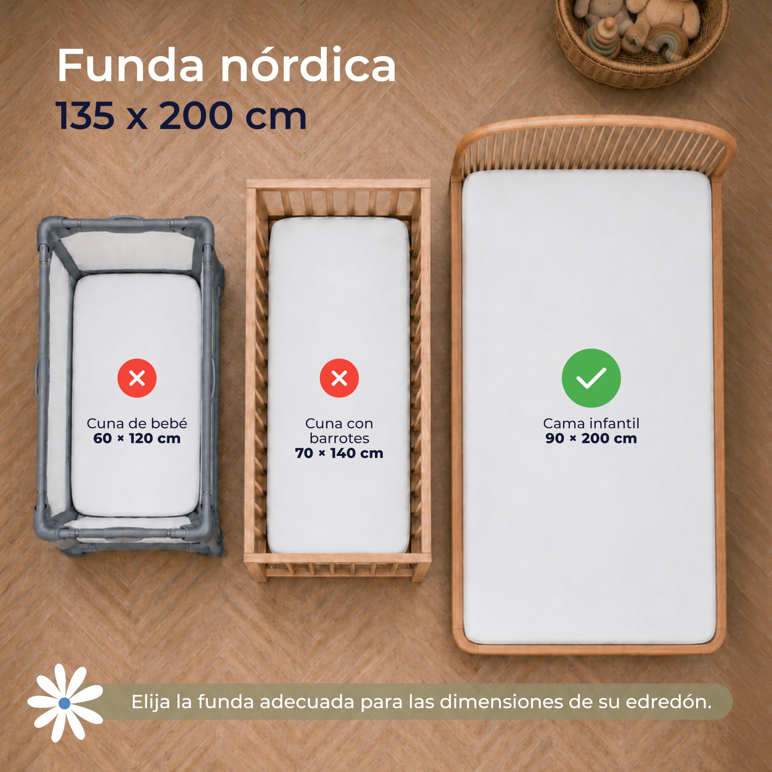 Dreamzie Funda Nordica 135x200 cm con Funda de Almohada 80x80 cm - Ropa de Cuna en Muselina 100% Algodón Oeko-Tex - Verde Salvia