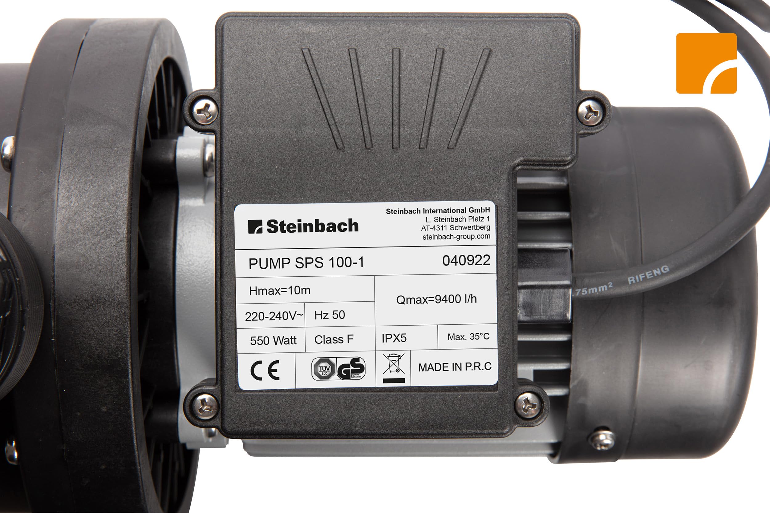 STEINBACH Filteranlage Comfort 75 – 040100Y – Selbstsaugende Pumpe für Pools mit bis zu 40.000 l – Umwälzleistung 7,8 m³/h – Mit integriertem Vorfilter und Manometer
