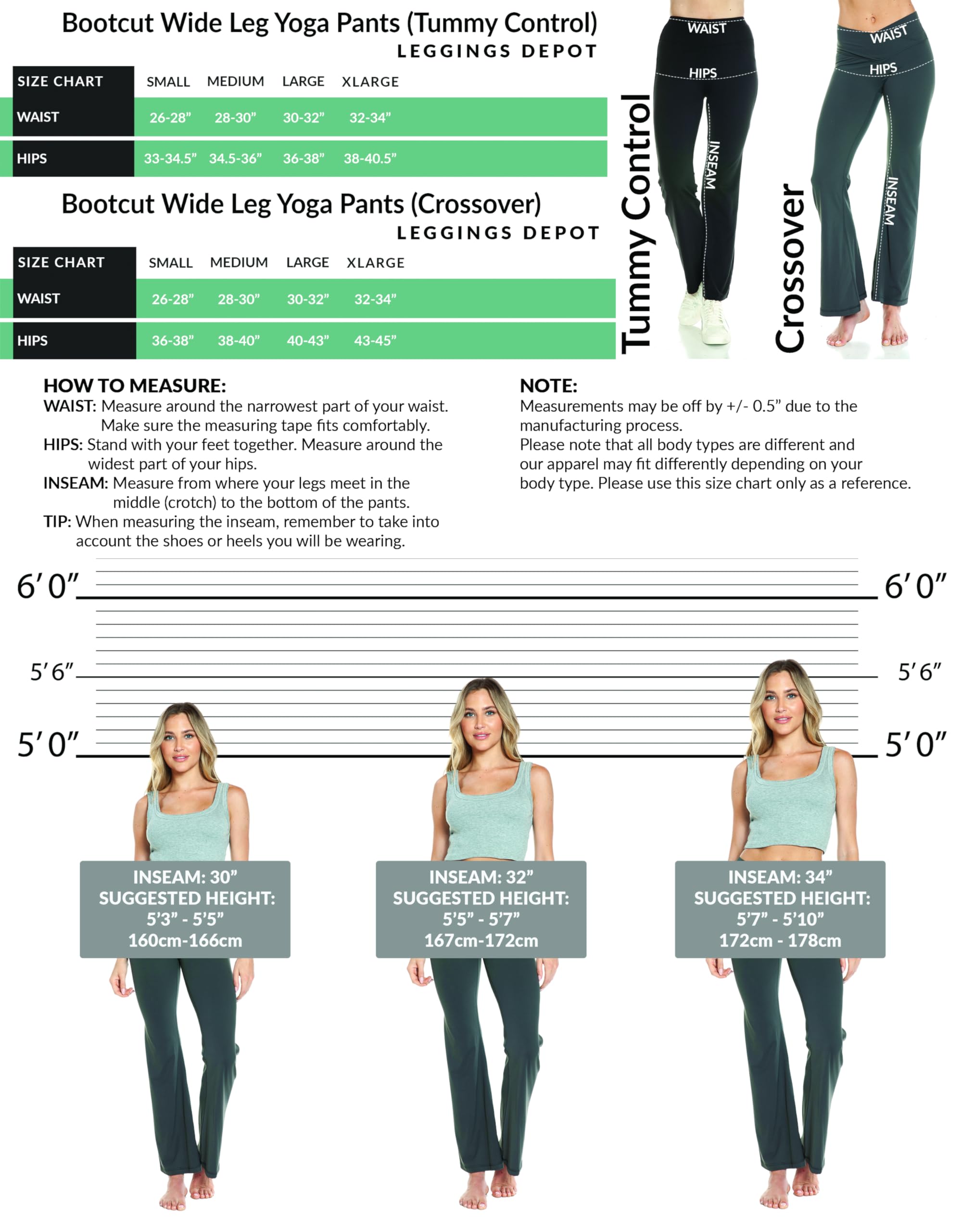 Leggings Depot Fabluxe - Leggings Acampanados para Mujer, Cintura Alta, Corte de Bota, Pierna Ancha, Pantalones de Yoga para Entrenamiento, Yoga, Oficina, Negro -, Large
