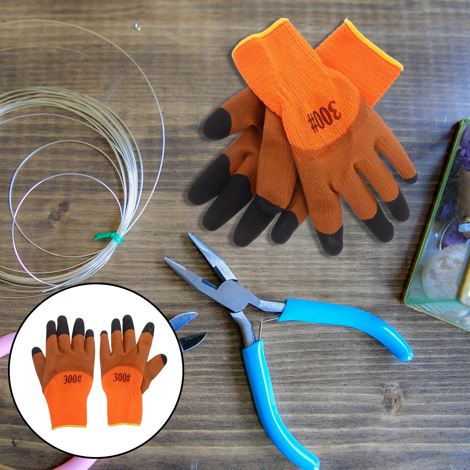 Veemoon 10 Paia Guanti da Lavoro Invernali Isolati Guanti Termici Protettivi per Esterni per Costruttori Caldi Unisex per Lavori Invernali