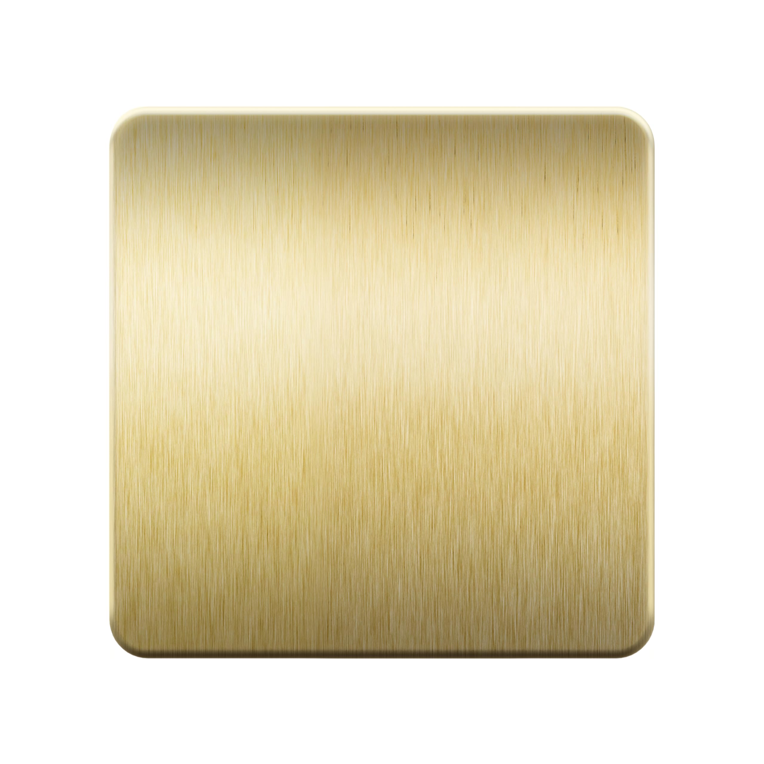 LIDER Screwless 1-Gang Blank Metal Faceplate, Blank Plate for Wall Socket, Flat Cover for Standard UK Pattress Boxes, Durable Metal Material, Round Edges, UKCA Certified, Brushed Brass โ image 1