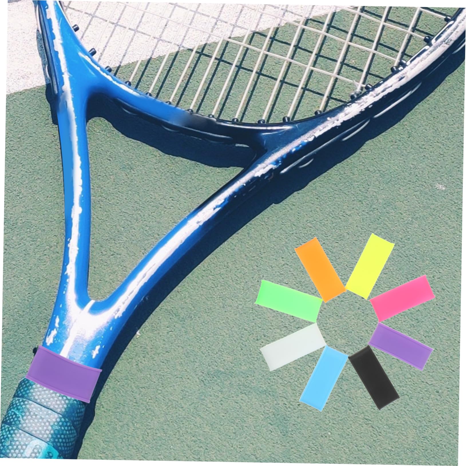 Toyvian Grip Antiscivolo Silicone per Racchette Tennis E Badminton Leggeri E Riutilizzabili Design Versatile per Sport E Attrezzature Fitness 16 * 2