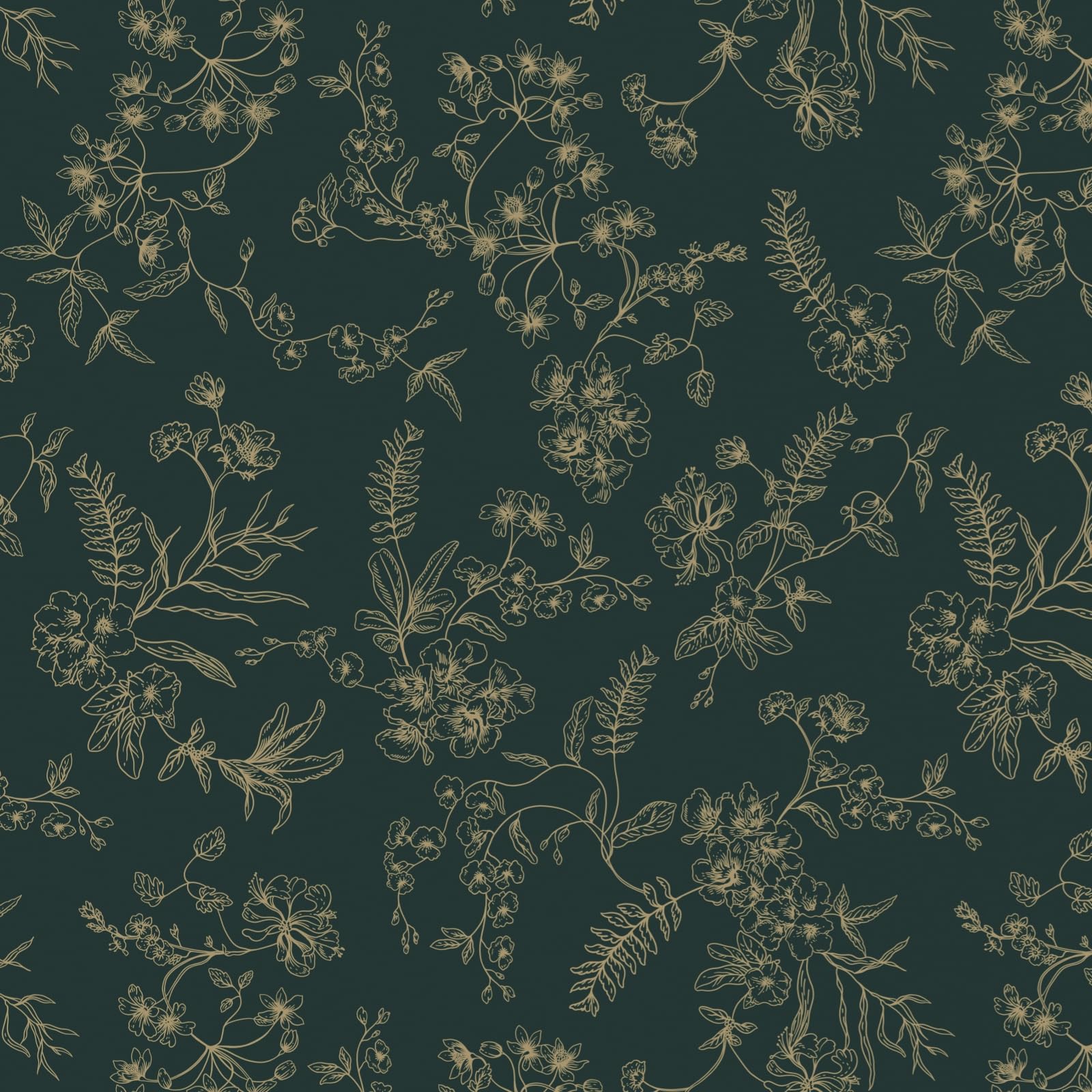 Timeet Peel and Stick Wallpaper Self Adhesive Wallpaper Leaf Floral Green and Gold 44CMX3M Vinyl Warp Waterproof for Bedroom Living Room Kitchen Wall Cabinet Shelf