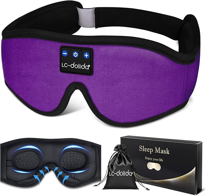 Sleep Mask with Bluetooth Headphones,LCdolida 3D Music Bluetooth Sleeping Eye Mask
