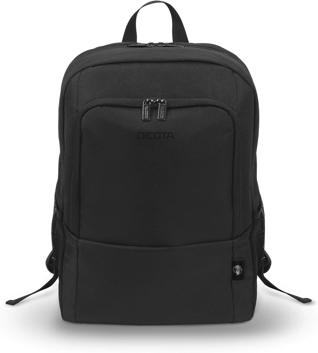 Dicota Eco Backpack BASE 13-14.1 - lightweight laptop rucksack with protective padding and storage space, black