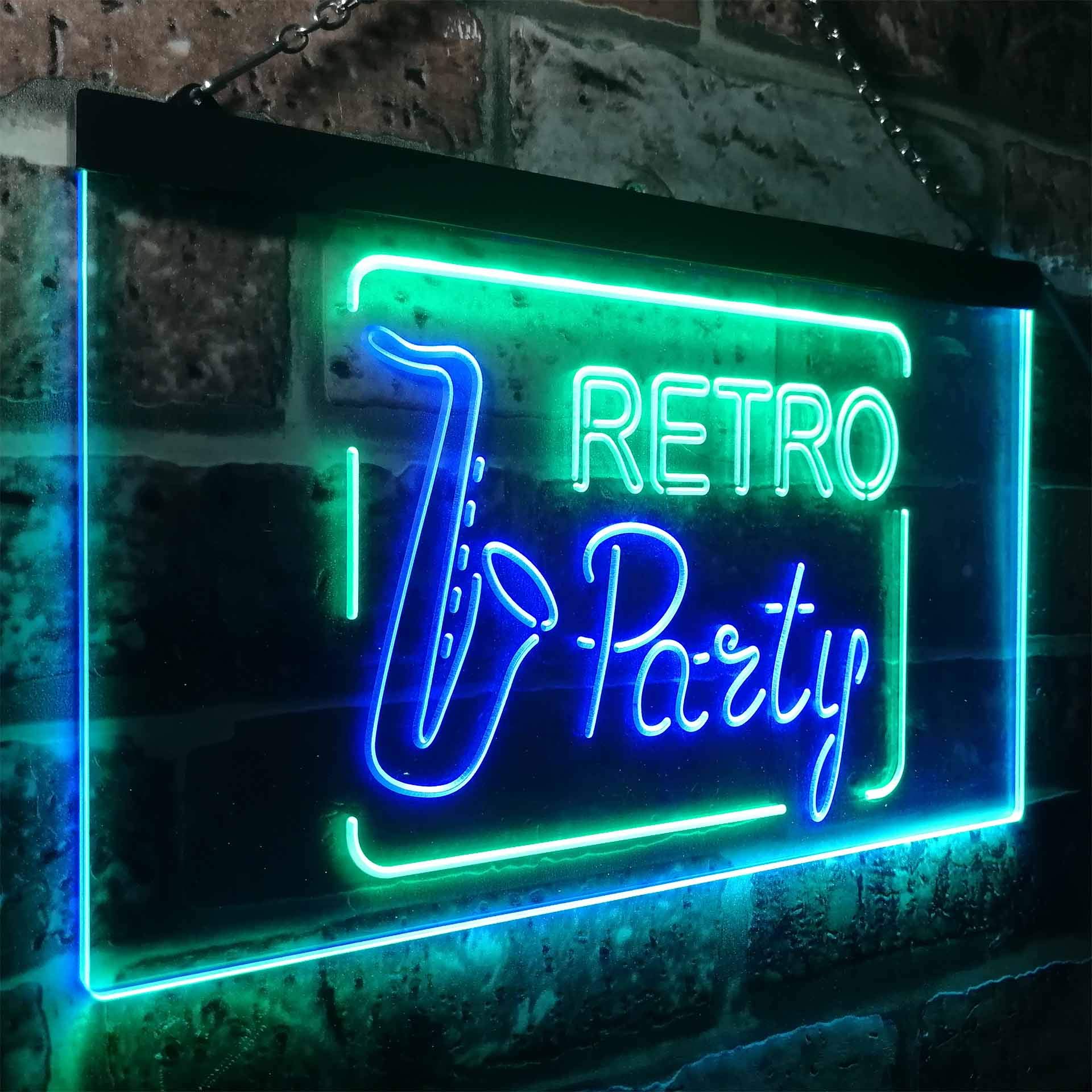 Amazon.co.jp: Retro Party Music Room Dual Color LED看板 ネオン