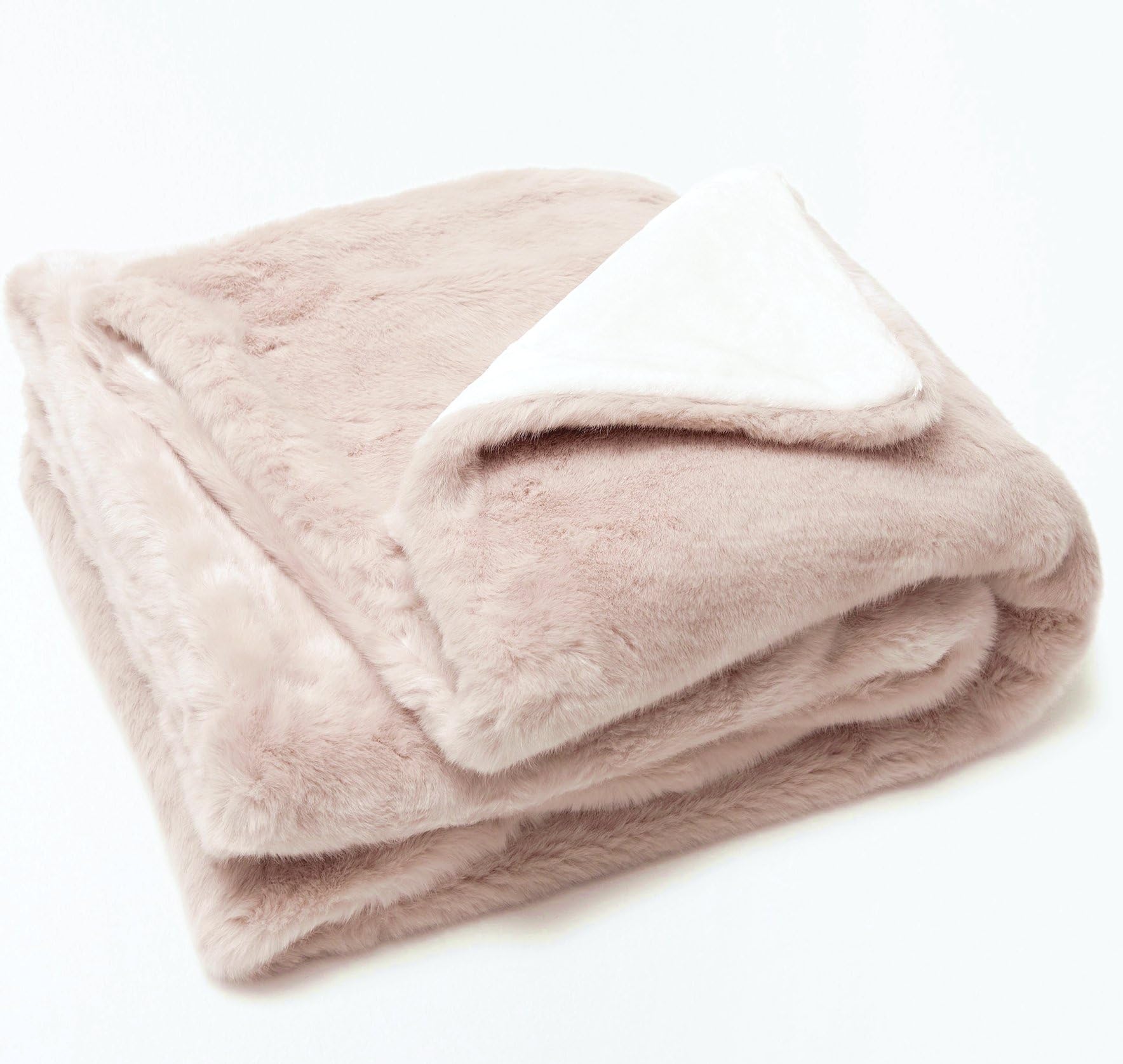 Luxury Faux Fur Oversized Throw Blanket with Plush Velvet