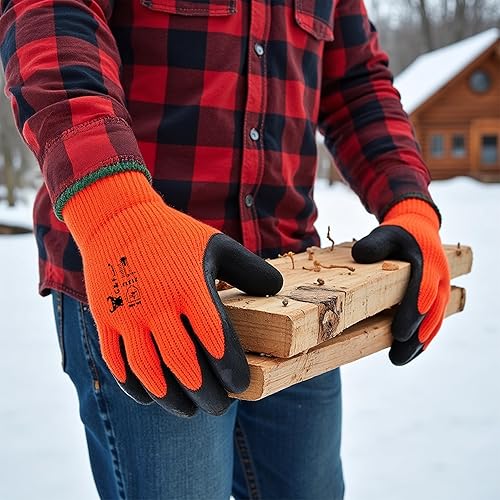 Miniatura 12 de G & F 1528M GripMaster Cold Weather Outdoor Work Gloves, Winter Driving Gloves, Micro-Foam Latex Double Coated, heavy Duty, Medium, 1