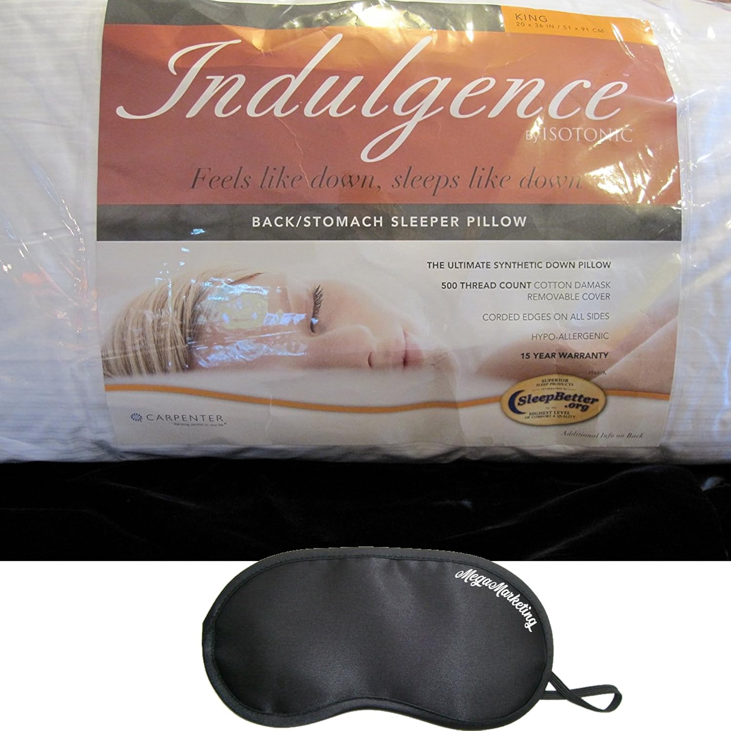 Indulgence Back/Stomach Sleeper Pillow Ultimate Synthetic, King with