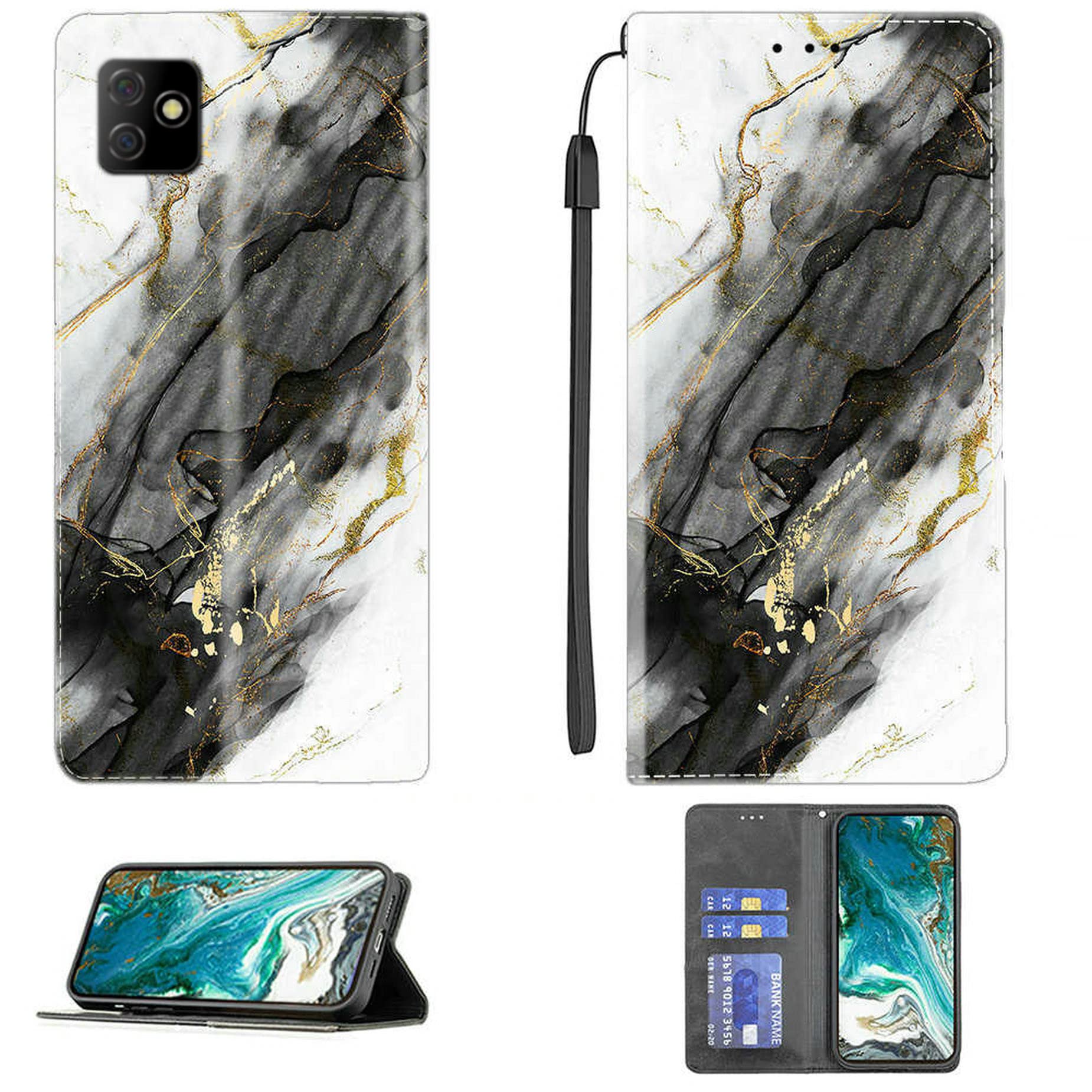 AroepurtCase for Digicel Dl4 Case Compatible with Digicel Dl4 Phone Case Cover PU Leather Kickstand Magnetic Wallet Case CPT12