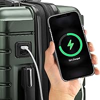 Vista 10 de Traveler's Choice Archer - Maleta de policarbonato de lado duro, Verde, Equipaje de mano, 21 pulg.