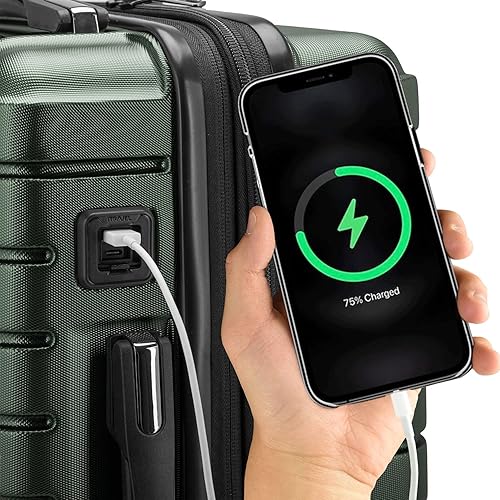 Miniatura 10 de Traveler's Choice Archer - Maleta de policarbonato de lado duro, Verde, Equipaje de mano, 21 pulg.