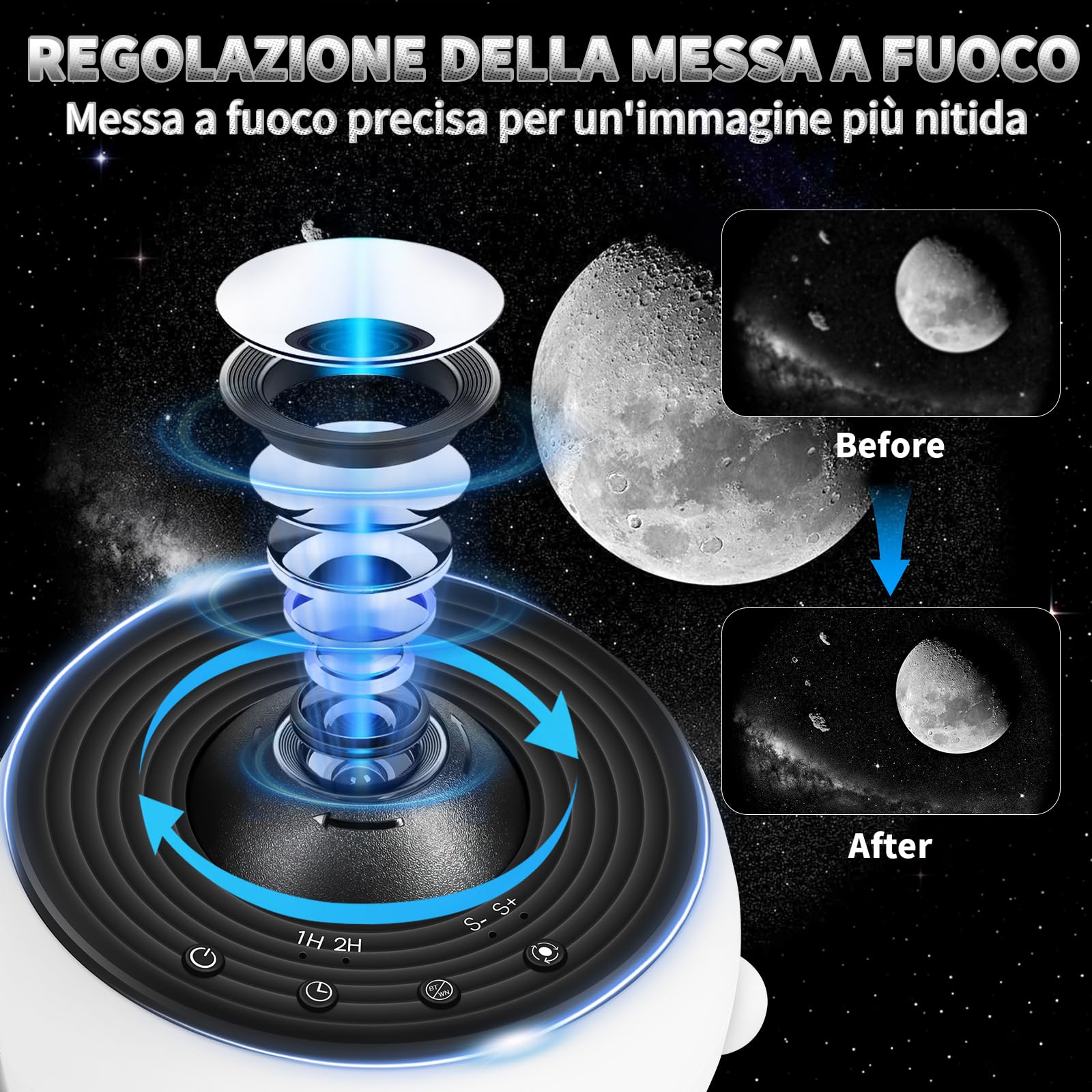 Charmofun Proiettore Stelle Soffitto, 14-in-1 Proiettore Galassi con telecomando, Skylight Planetario Proiettore con Timer e Angolo Regolabile 360°, Proiettore Stelle con 14pcs Film Dischi