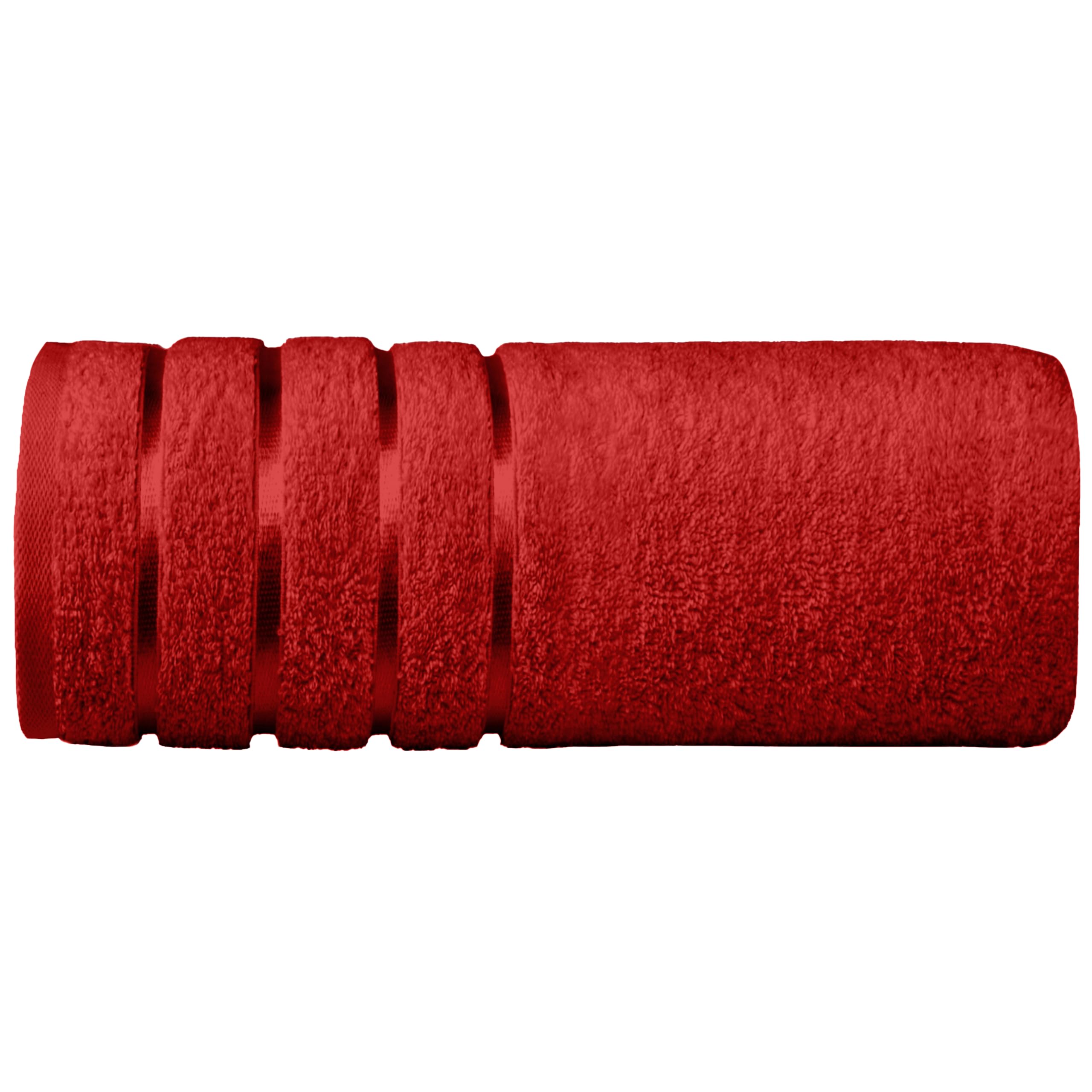Elegant Comfort 100% Turkish Cotton 4 Lines Viscose Stripe Jumbo Bath Towel - Hotel Spa Quality Extra Large 35 x 70 Inch Bath Towel Ultra Soft, Super Absorbent Quick Dry Large Bath Towel, Red