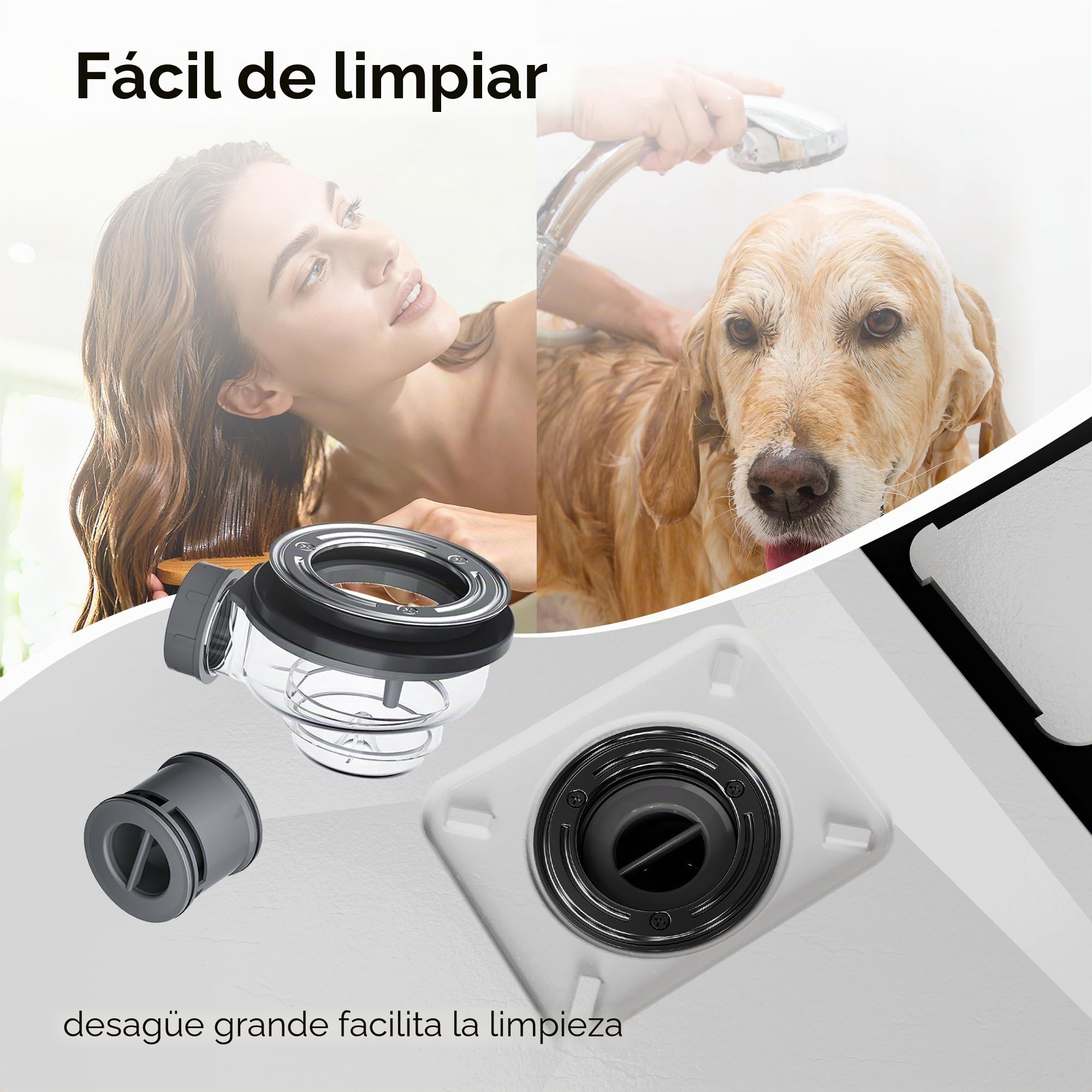 HOROW Plato de Ducha 80 x 90 cm Extraplano, Antideslizante, Acrílico Blanco con Textura de Piedra - Ducha Completa Incluye Desagüe y Tapa, 4 cm de Altura, Fabricación en Una Pieza Sin Fugas