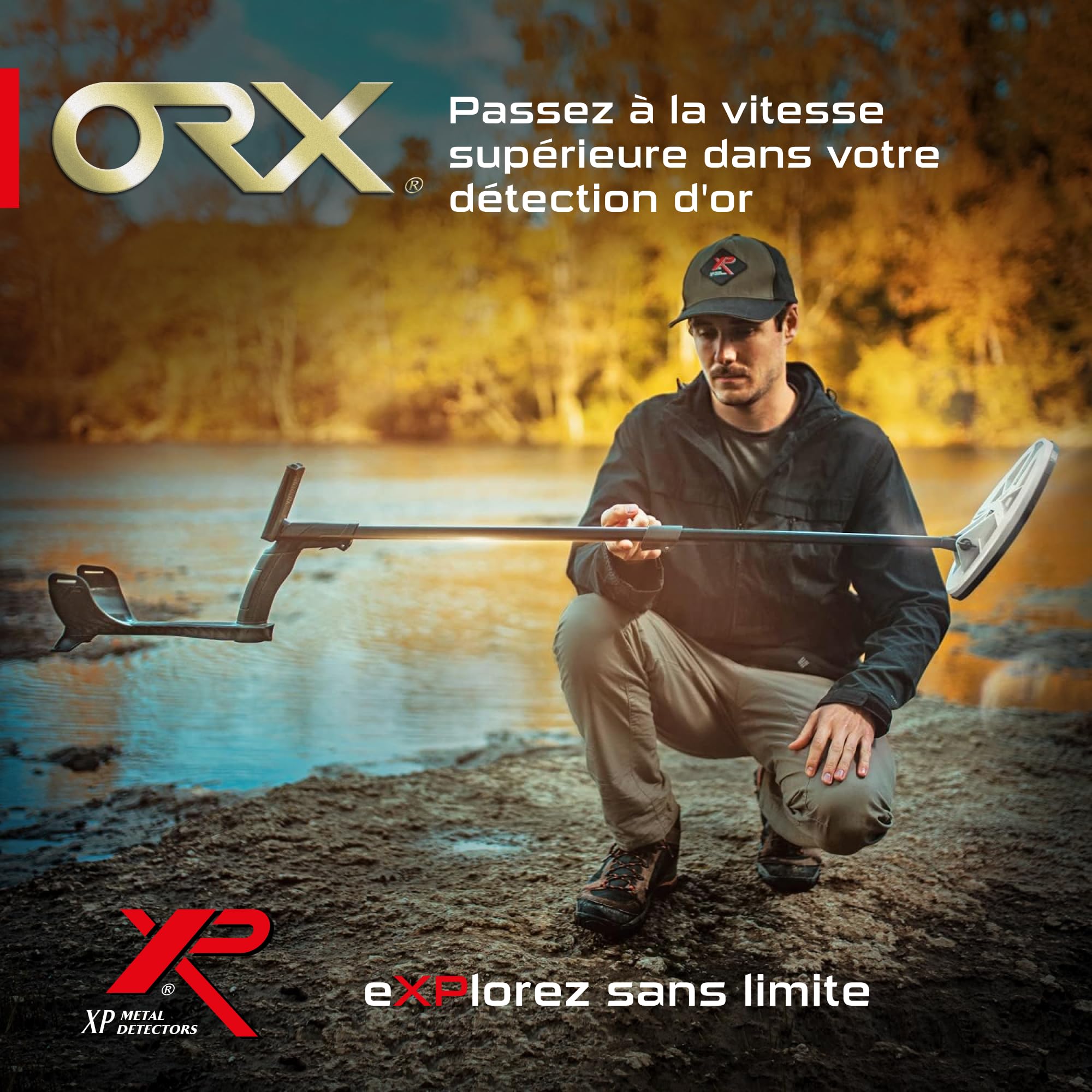 XP Metal Detectors Détecteurs de métaux ORX - dédié à la Recherche d'or - avec Disque HF de 22cm, télécommande et Canne Lite S-Telescopic (ORX-22HFRCF)