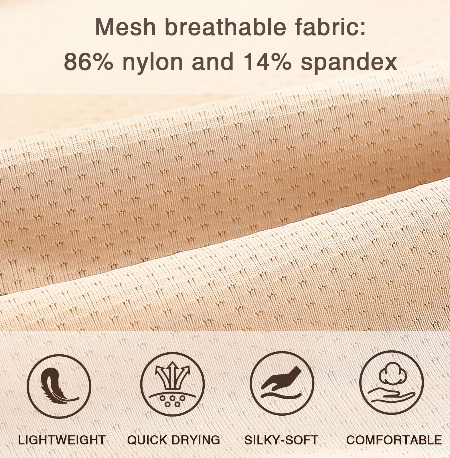 RHYFF sous-vêtements Femme Culotte de Bikini Respirante Mesh Rester Fraîche Culotte Femme Stretch Douce Hipster Slip Pack de 5 S-XXL