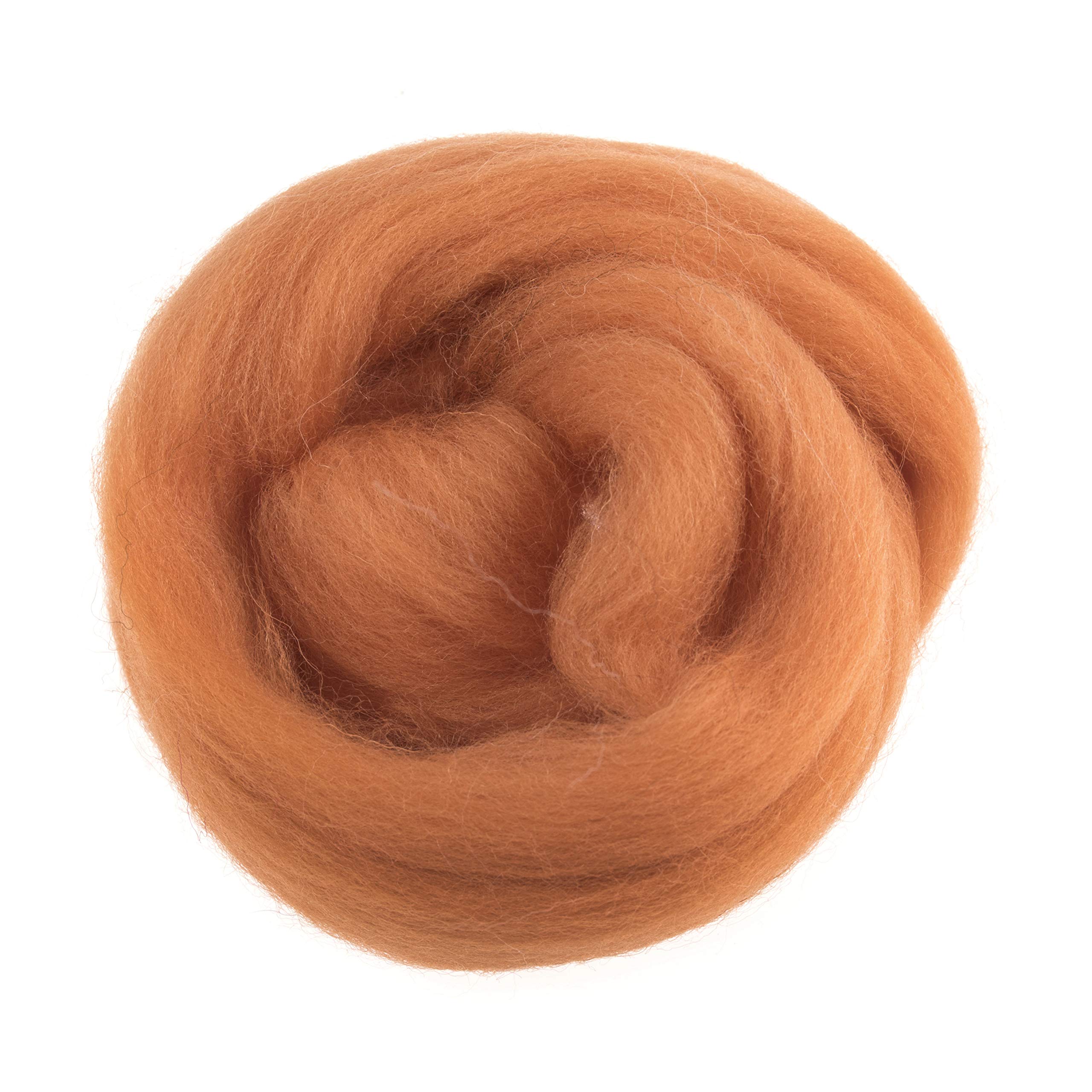 Trimits Natural Felting Roving Wool, Orange, 10 g