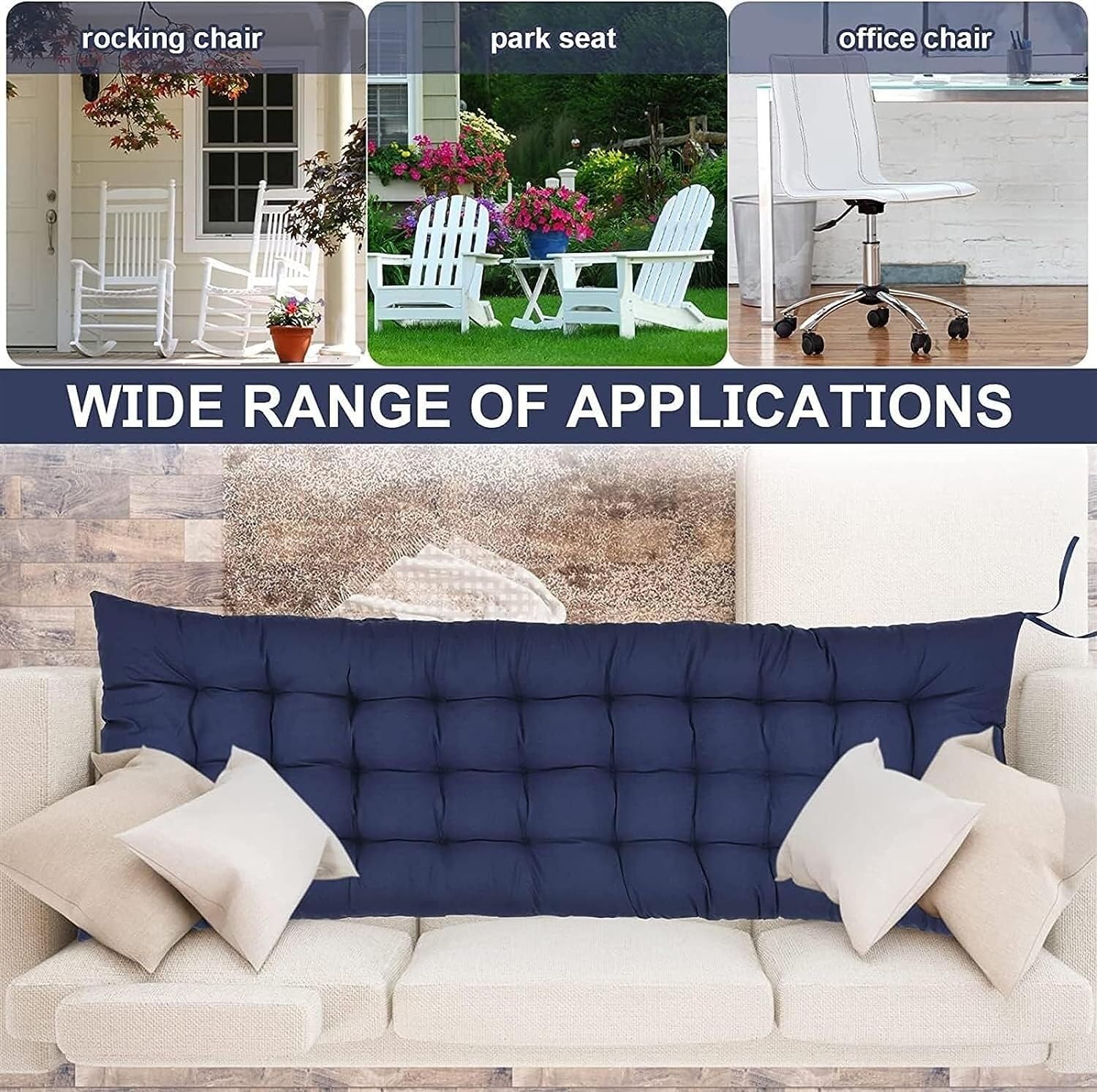 Cuscini Per Sedia A Dondolo - Morbidi, Antiscivolo, Con Lacci, Per Interni Ed Esterni - Foto 7