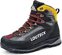 Louteck Men's Waterproof Hiking Boots - Durable Nylon Ankle Boots with Rubber Sole for Trails & Work